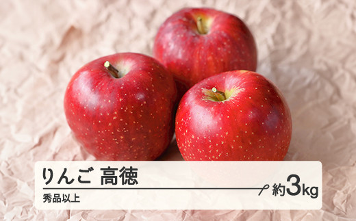山辺町の返礼品 りんご 高徳 秀品以上 約3kg