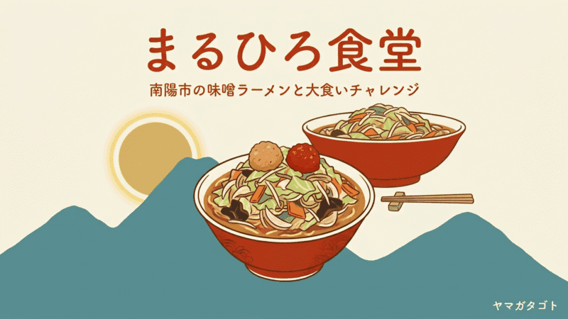 まるひろ食堂（南陽市）のメニューと値段・レビュー｜チャレンジメニューのジャンボラーメンとつけ麺