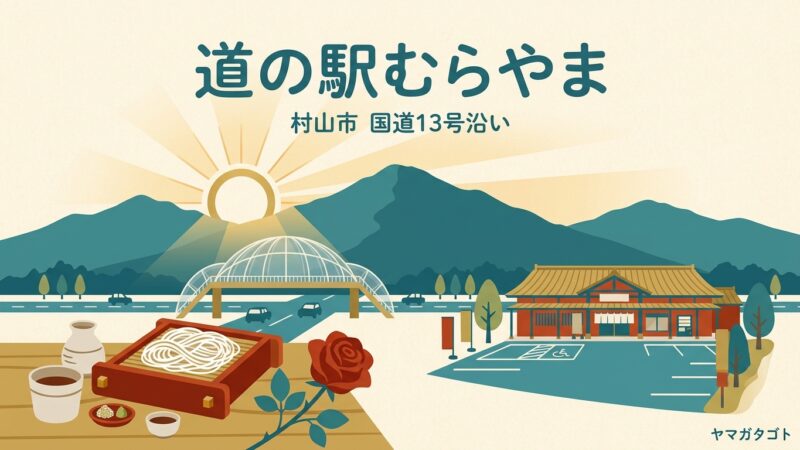 道の駅むらやま（山形・村山市）｜板そば870円と歩道橋を渡る駅 
