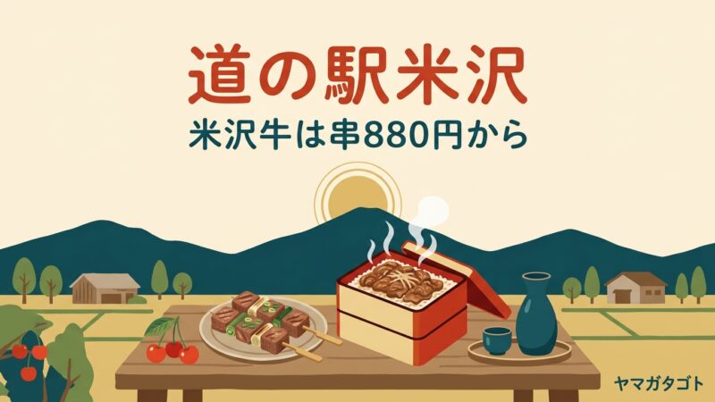 道の駅米沢（山形・米沢市）｜米沢牛は串880円から食べられる 