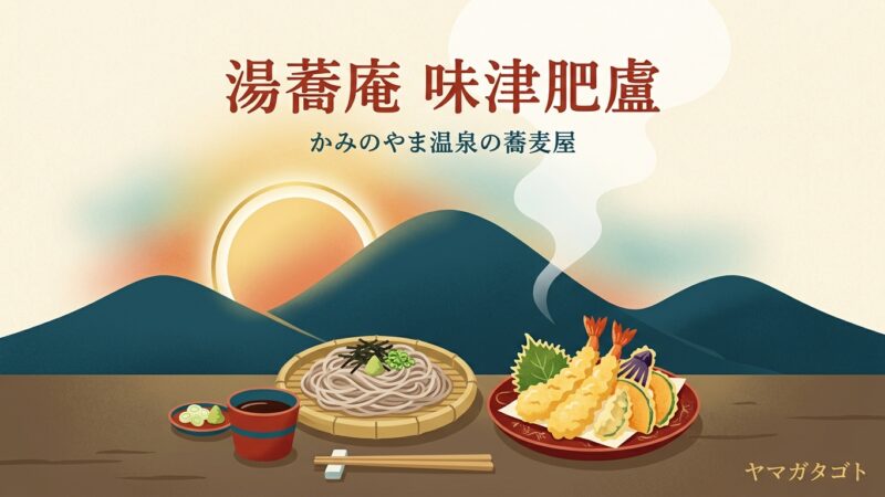 【上山市】湯蕎庵 味津肥盧（みつひろ）のメニューと駐車場｜づけ天そば1,400円・中華そばも人気 