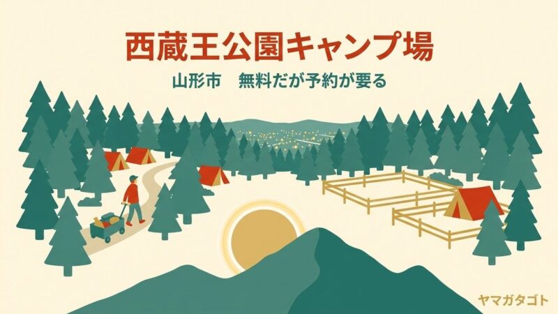 西蔵王公園キャンプ場（山形市）｜無料だが電話予約が要る 荷物は歩いて運ぶ