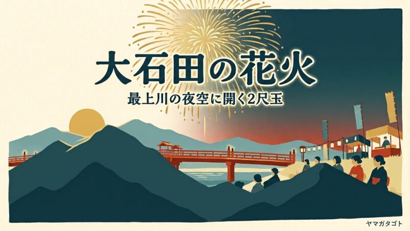 大石田花火大会はいつ？場所取りと駐車場｜例年8月16日 締めは2尺玉 
