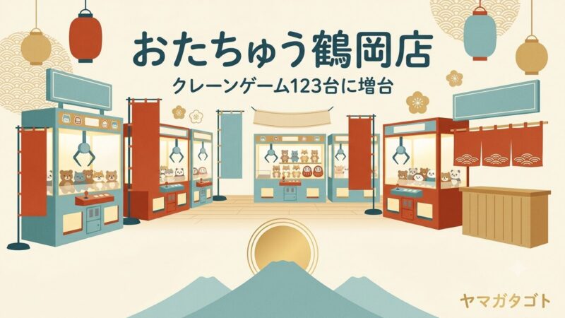 【鶴岡市】おたちゅう鶴岡店（旧お宝中古市場）｜クレーンゲーム123台 