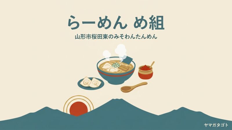 らーめん め組（山形市）のメニューと値段｜辛味噌は卓上のスプーンで好きな量だけ