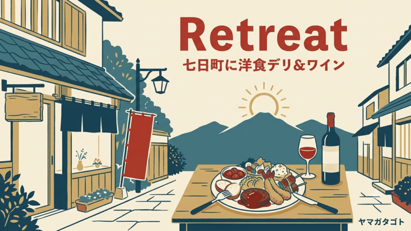 【山形市七日町】Retreat（リトリート）が9月オープン予定｜洋食デリ＆ワインの複合店 