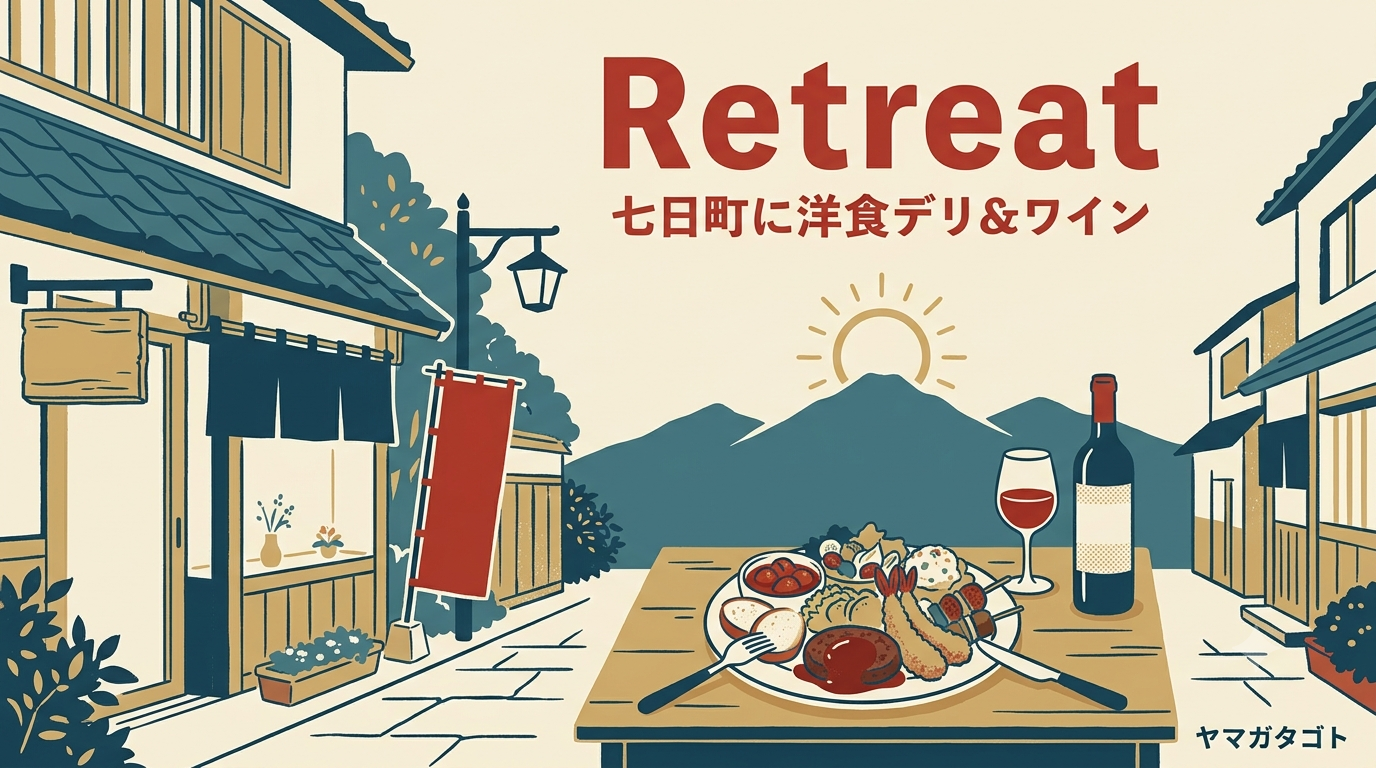 【山形市七日町】Retreat（リトリート）が9月29日オープン｜洋食デリ＆ワインの複合店