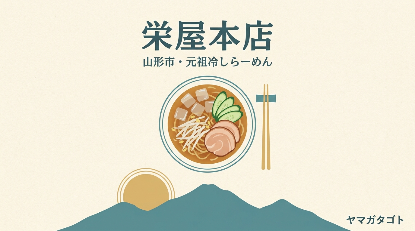 栄屋本店（山形市）の元祖冷しらーめんとメニュー｜入口の紙に名前を書く店