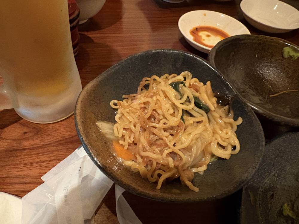 世三味のコースの〆に出たあんかけ焼きそば