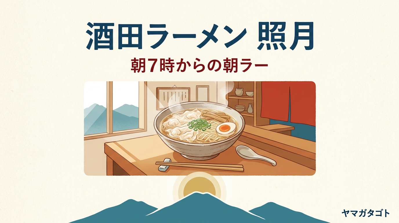 酒田ラーメン 照月｜朝7時の朝ラーとメニュー・ワンタンメン950円・駐車場