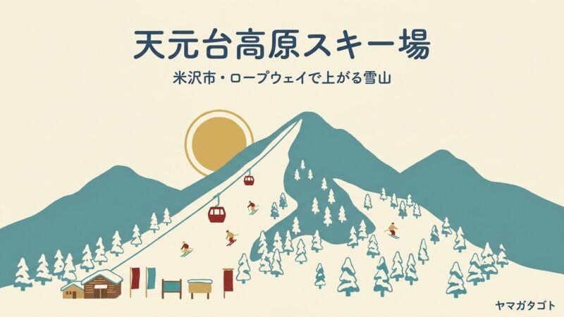 天元台高原スキー場（山形県米沢市）｜1日券6,000円・ロープウェイで上がり5月まで滑れる 