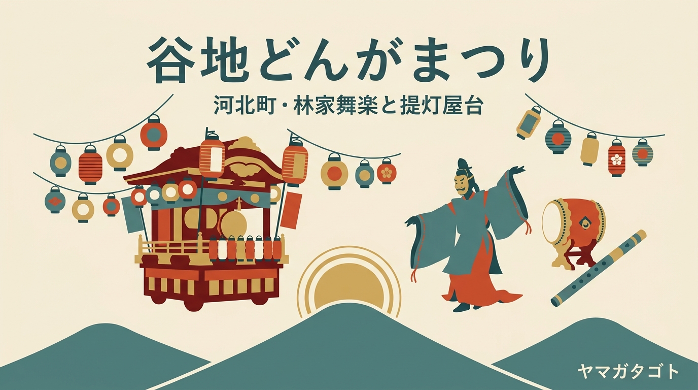 【2026年】谷地どんがまつりは9月19日〜21日｜河北町の林家舞楽と屋台