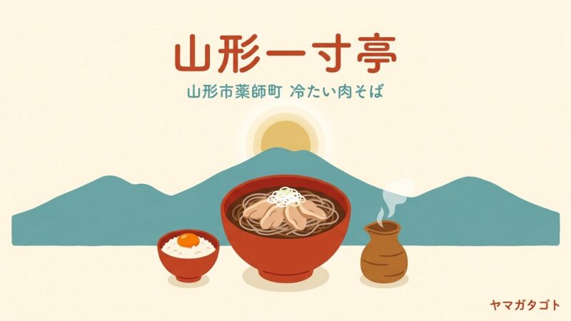 そば処 山形一寸亭（山形市）のメニューと値段｜10時半から開く冷たい肉そば 
