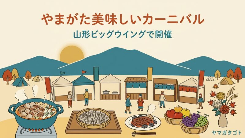 【やまがた美味しいカーニバル2026】11月3日｜ビッグウイングで芋煮と山形牛の試食 