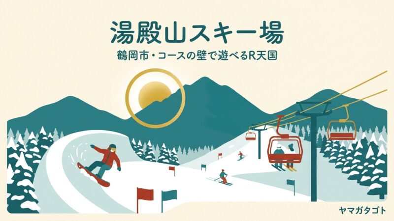 湯殿山スキー場（山形県鶴岡市）｜1日券4,300円・コースの壁で遊べるR天国